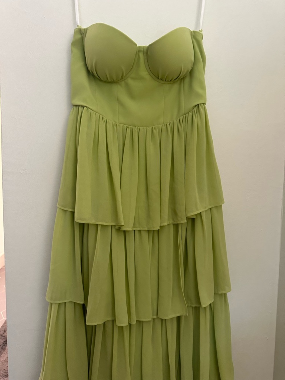 Lovers + friends Hattie Strapless Tiered Maxi Dress green - Picture 4 of 8